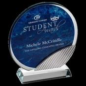 Blue Marble Backed Clear Glass Circle image