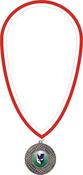 10mm Clip On Ribbon - Red &amp; White image