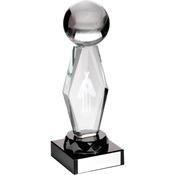 Lasered Cricket Award On Black Base image