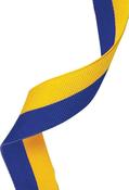 22mm Clip On Ribbon - Blue &amp; Gold image