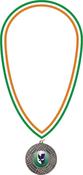 22mm Clip On Ribbon - Green, White &amp; Orange image