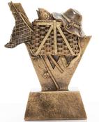 Antique Gold Resin Fishing Trophy image