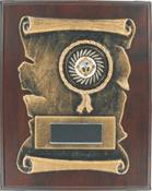 Cherrywood Plaque With Gold 3D Antique Scroll