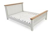 Eden Oak Low Footboard Bed Frame - 4ft6 | 5ft | 6ft - Light Grey | Oak image