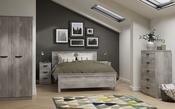 Vogue 3ft 2 Drawer Mirrored Wardrobe - Concrete | Light Grey image