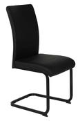 Liana Leather Dining Chair - Black | Blue | Grey | Taupe | Yellow - Black | Chrome Legs image