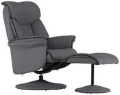 Kenmare Armchair &amp; Footstool - Anchor Black | Chestnut Brown image