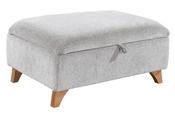 Billie Storage Fabric Footstool - Brown | Charcoal | Cream | Grey | Silver