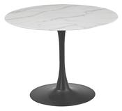 Circe White Marbled Glass Round Dining Table image