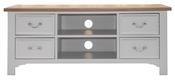 Eden Oak 2 Drawer 2 Shelf TV Unit - Light Grey | Oak