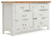 Eden Oak 3+4 Wide Chest - Light Grey | Oak