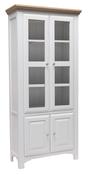 Eden Oak 2 Door Glass Display Unit - Light Grey | Oak