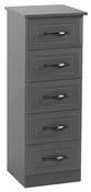 Metro 5 Drawer Locker - Grey | White image