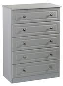 Grey Ash 5 Drawer Chest