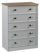 Heritage 5 Drawer Chest - Charcoal | Grey | White image