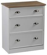 Heritage 3 Drawer Deep Chest - Charcoal | Grey | White image