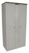 Heritage 3ft Centre Mirrored Wardrobe - Charcoal | Grey | White image