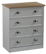 Heritage 4 Drawer Chest - Charocal | Grey | White image
