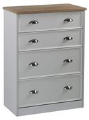 Heritage 4 Drawer Deep Chest - Charcoal | Grey | White image