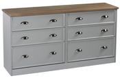 Heritage 6 Drawer Long Chest - Charcoal | Grey | White image