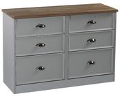 Heritage 6 Drawer Midi Chest - Charcoal | Grey | White image