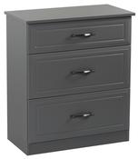 Metro 3 Drawer Deep Chest - Grey | White image
