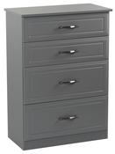 Metro 4 Drawer Deep Chest - Grey | White image