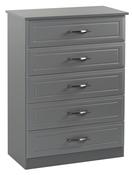 Metro 5 Drawer Chest - Grey | White image