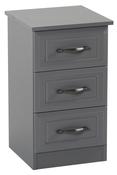 Metro 3 Drawer Bedside Locker - Grey | White image