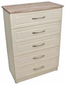 Milano 5 Drawer Chest - Cream Oak image