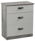 Vogue 3 Drawer Deep Chest - Concrete | Light Grey image