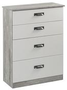 Vogue 4 Drawer Deep Chest - Concrete | Light Grey image