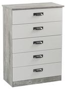 Vogue 5 Drawer Chest - Concrete | Light Grey image