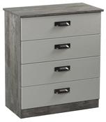 Vogue 4 Drawer Chest - Concrete | Light Grey image