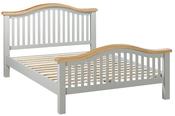 Capri Light Oak Curved Bedframe - Mushroon Grey | Oak image