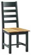 Capri Oak Solid Dining Chair - Midnight Blue | Oak image