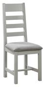 Capri Oak Padded Dining Chair - Mushroom Grey | Oak
