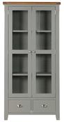 Capri Oak Display Cabinet - Mushroom Grey | Oak