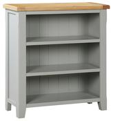 Capri Oak Low Bookcase - Mushroom Grey | Oak image