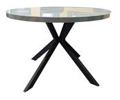 Dario Round Dining Table - Black | Chrome X Legs image