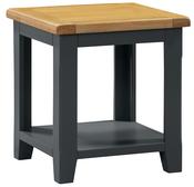 Capri Oak Lamp Table - Midnight Blue | Oak image