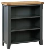 Capri Oak Low Bookcase - Midnight Blue | Oak image