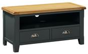 Capri Oak Rectangle TV Unit - Midnight Blue | Oak image