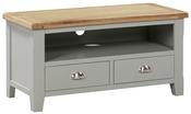 Capri Oak Rectangle TV Unit - Mushroom Grey | Oak image