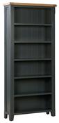 Capri Oak Tall Bookcase - Midnight Blue | Oak image