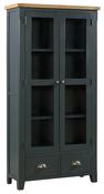 Capri Oak Display Cabinet - Midnight Blue | Oak image