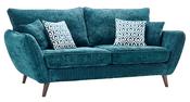 Perth 2 Seater High Back Sofa - Monsoon Fabric | Elsie Fabric | Perugia Fabric image