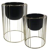 Devi Planter - Gold/Black - Large | Small image