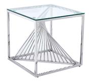 Calabria End Table - Glass | Stainless Steel image