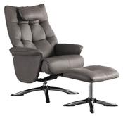 Orson Chair and Footstool - Chestnut | Herbert Dark Grey | Herbert Grey | Leroy Grey | Steel Blue image